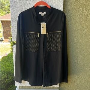 Michael Kors woman’s Black Studded long sleeve blouse